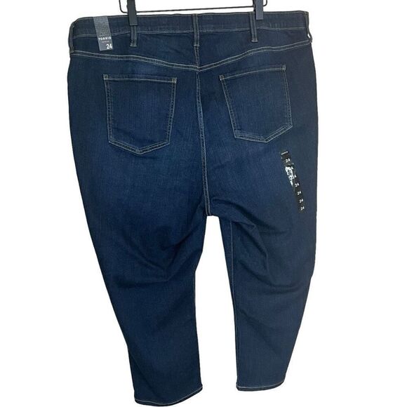 Torrid Premium Womens Plus 24 Button Fly Sky High Skinny Crop Jeans Blue NWT - Picture 6 of 16